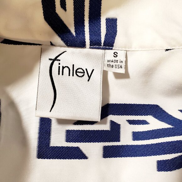 Finley Blue Cotton Shirt Dress Small Coastal Hamptons Preppy Luxury - Picture 12 of 14